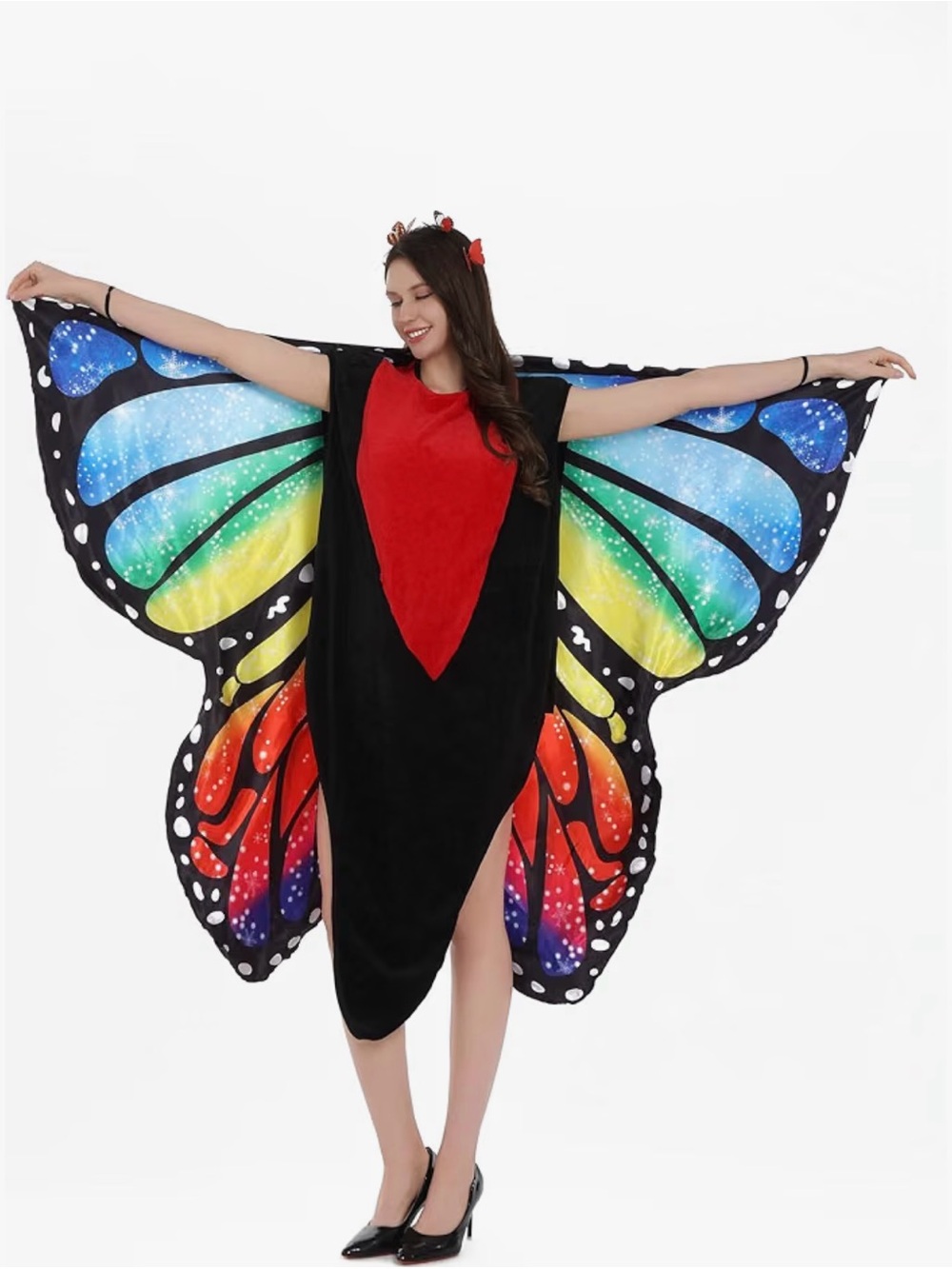Butterfly Costume for Adult Butterfly Wings Halloween Colorful Wings Costumes Fu - Picture 4 of 5
